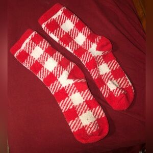Plaid fleece socks